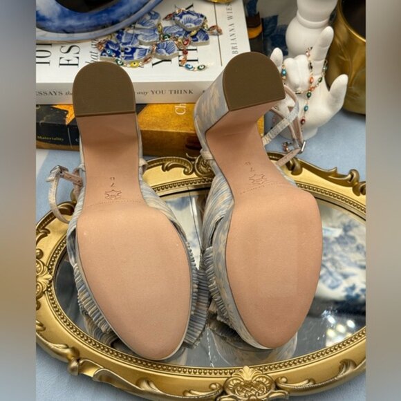 🆕 LOEFFLER RANDALL 🧿 NWOB Natalia Blue Floral Platform Sandals, Sz 7 US - Picture 14 of 15